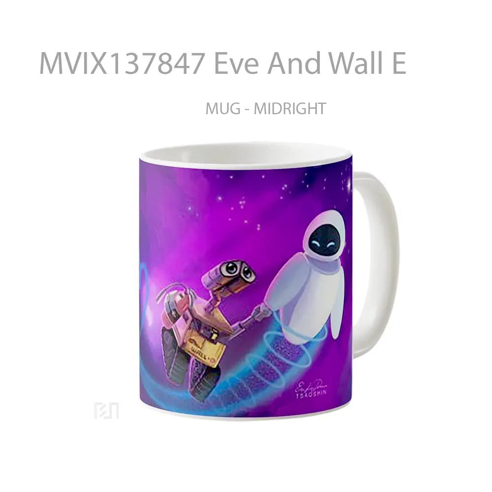 Mug Eve And Wall E Gelas Keramik Unik - All-side / Desain