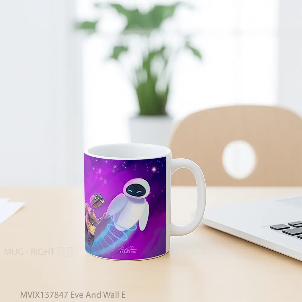 Mug Eve And Wall E Gelas Keramik Unik - All-side / Desain
