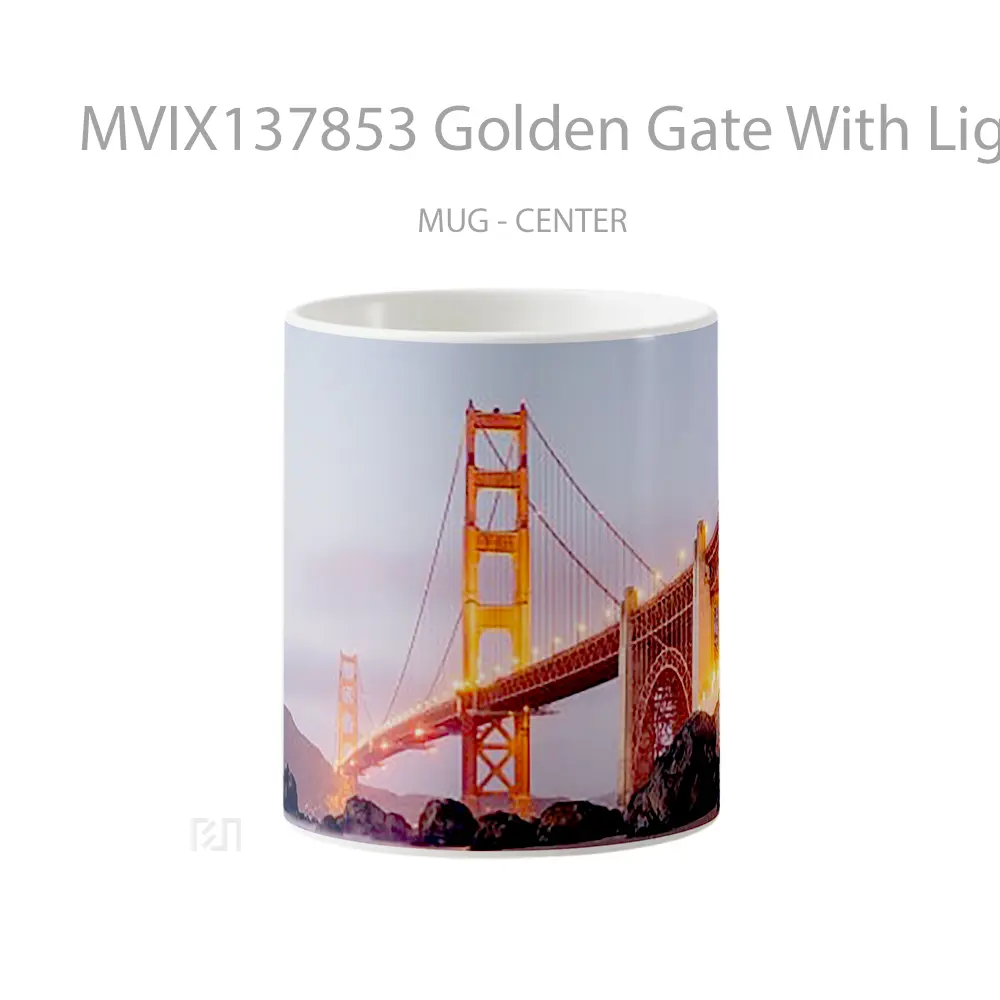 Mug Golden Gate With Lights On Gelas Keramik Unik