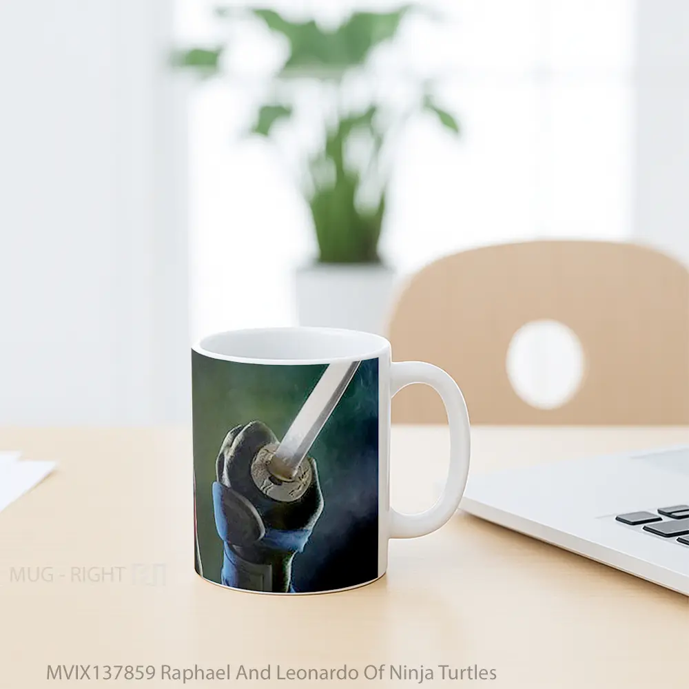Mug Raphael And Leonardo Of Ninja Turtles Gelas Hewan Lucu - All-side / Desain