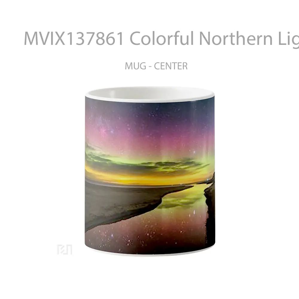 Mug Colorful Northern Lights Gelas Keramik Unik
