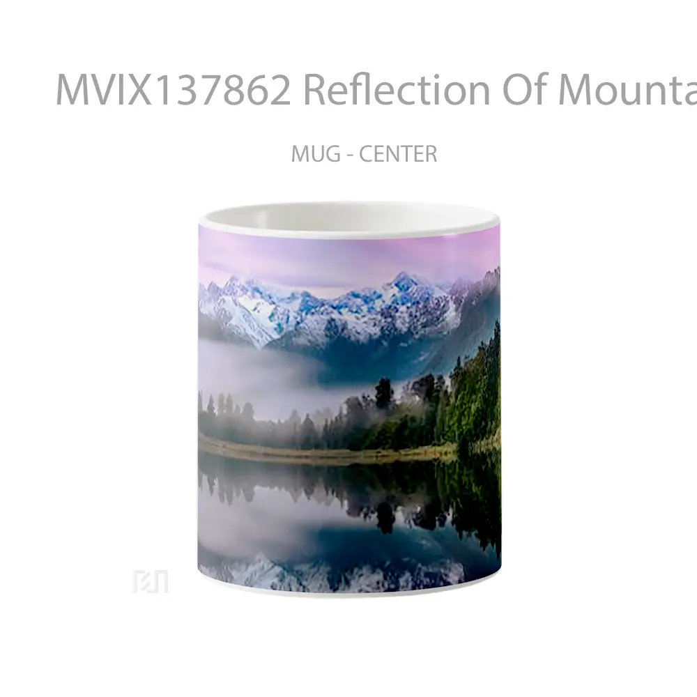 Mug Reflection Of Mountains And Pine Trees And Lake Gelas Pemandangan Alam