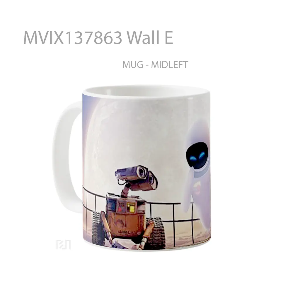 Mug Wall E Gelas Keramik Unik - All-side / Desain