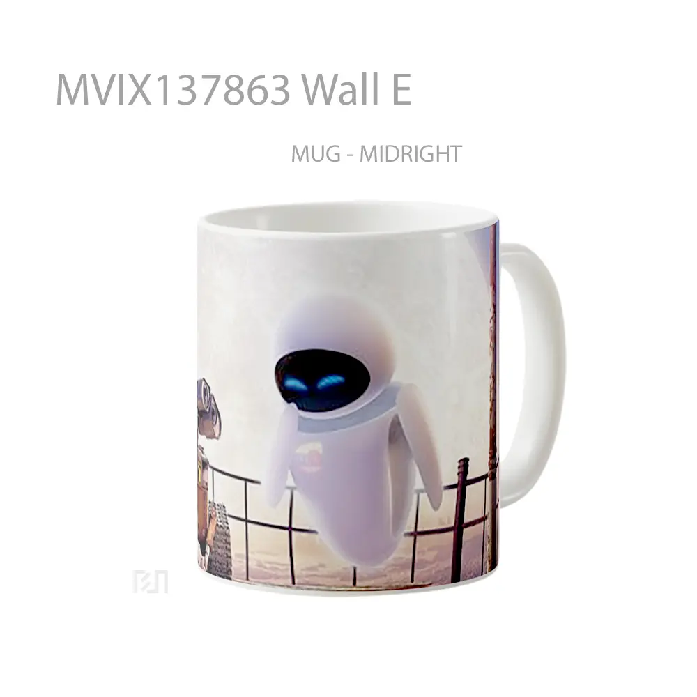 Mug Wall E Gelas Keramik Unik - All-side / Desain