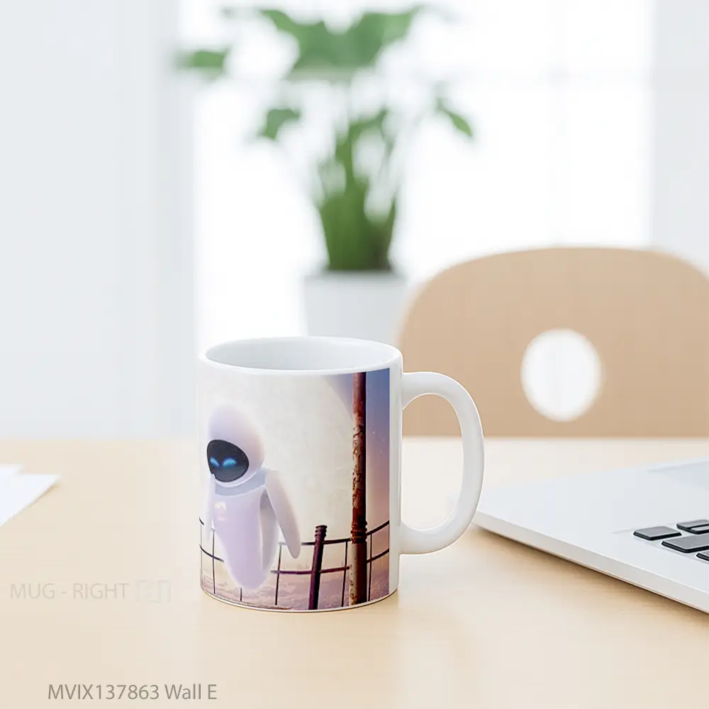 Mug Wall E Gelas Keramik Unik - All-side / Desain