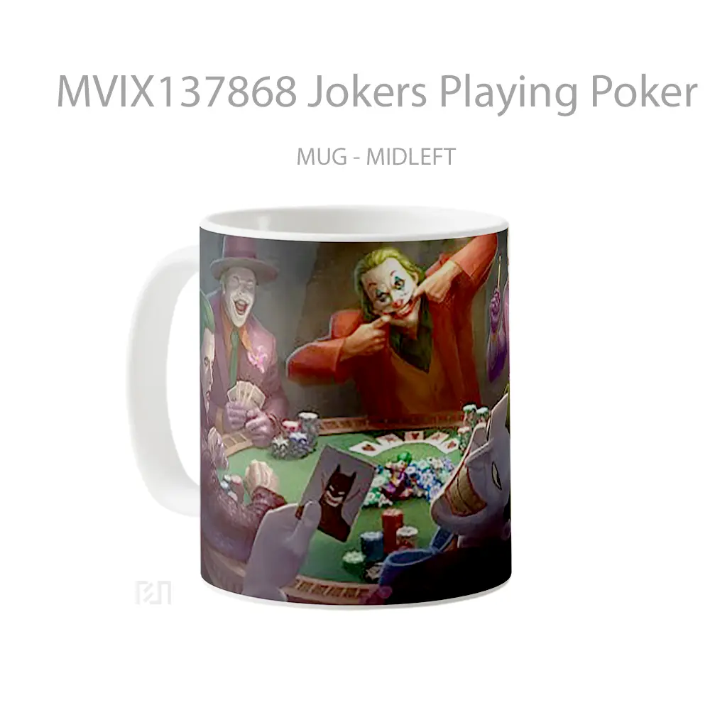 Mug Jokers Playing Poker Gelas Keramik Unik - All-side / Desain
