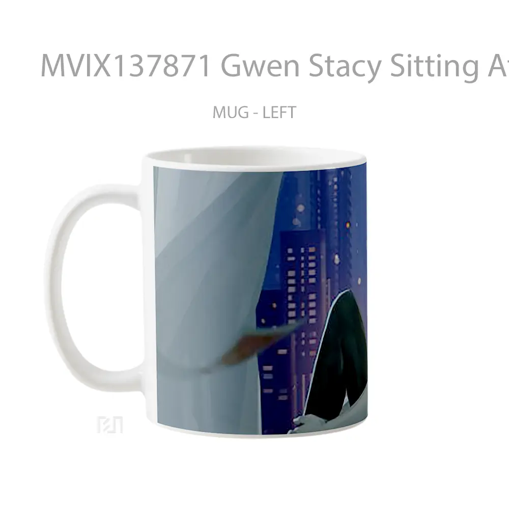 Mug Gwen Stacy Sitting At A Window Gelas Superhero - All-side / Desain