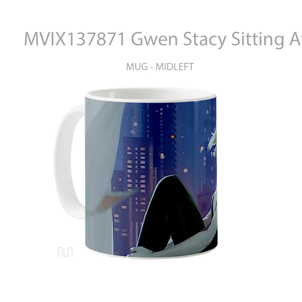 Mug Gwen Stacy Sitting At A Window Gelas Superhero - All-side / Desain
