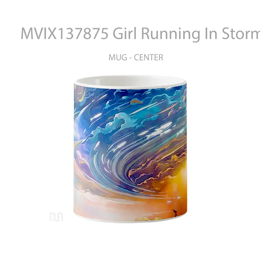 Mug Girl Running In Storm Gelas Superhero