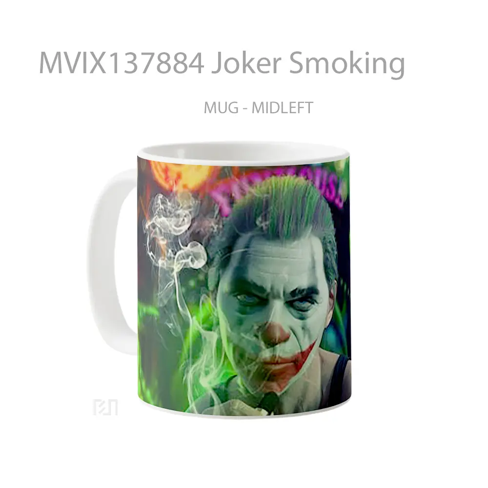 Mug Joker Smoking Gelas Superhero - All-side / Desain