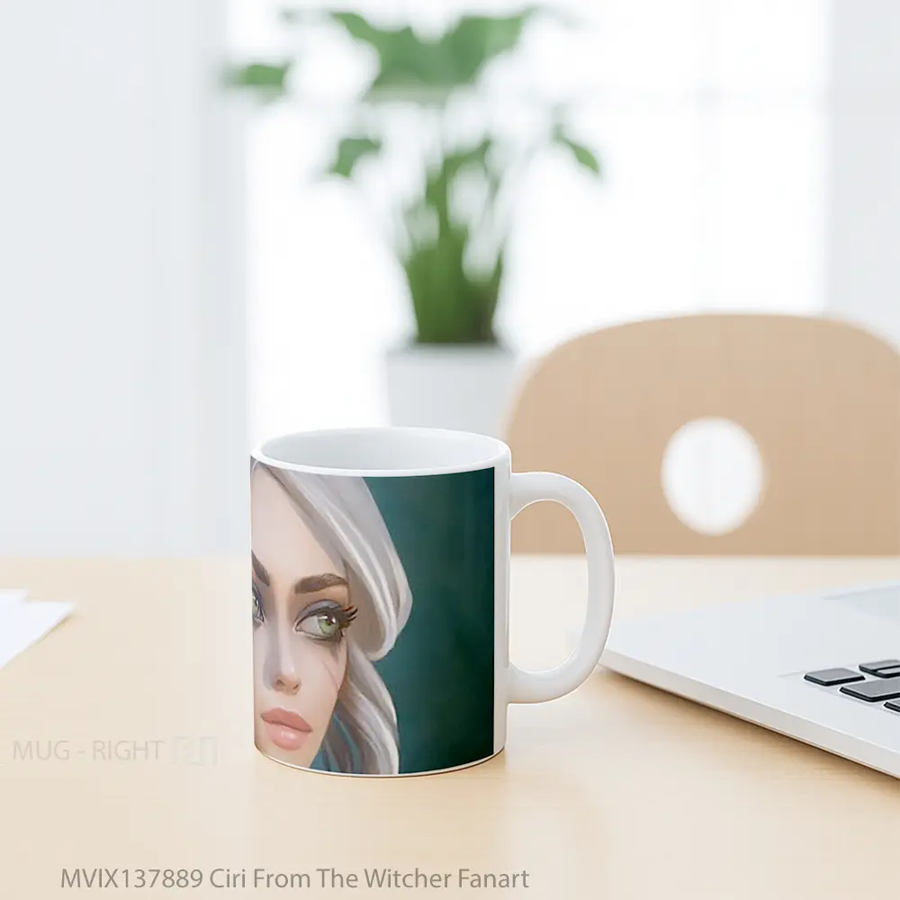 Mug Ciri From The Witcher Fanart Gelas Keramik Unik - All-side / Desain