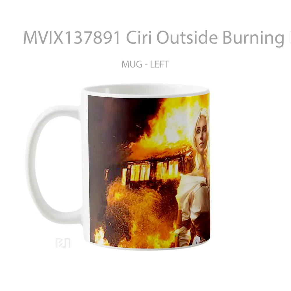 Mug Ciri Outside Burning House Gelas Keramik Unik - All-side / Desain