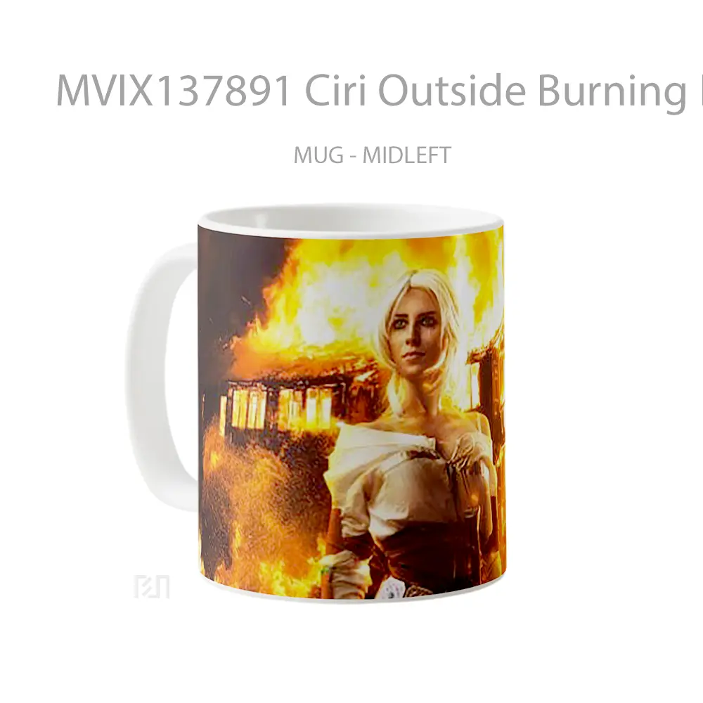 Mug Ciri Outside Burning House Gelas Keramik Unik - All-side / Desain