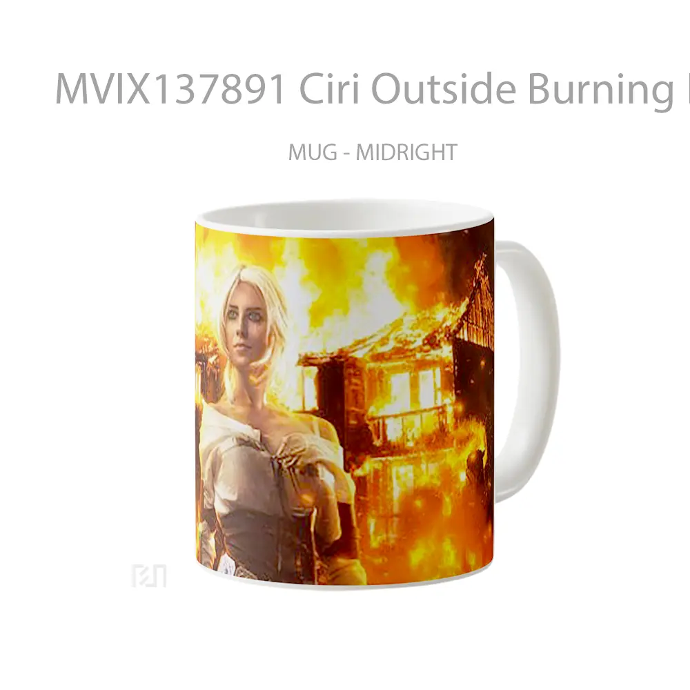 Mug Ciri Outside Burning House Gelas Keramik Unik - All-side / Desain