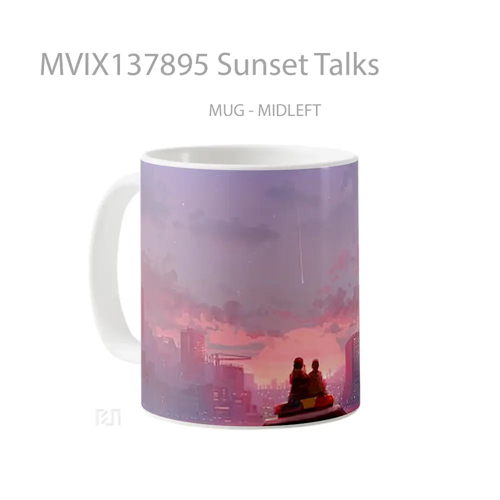 Mug Sunset Talks Gelas Pemandangan Alam - All-side / Desain