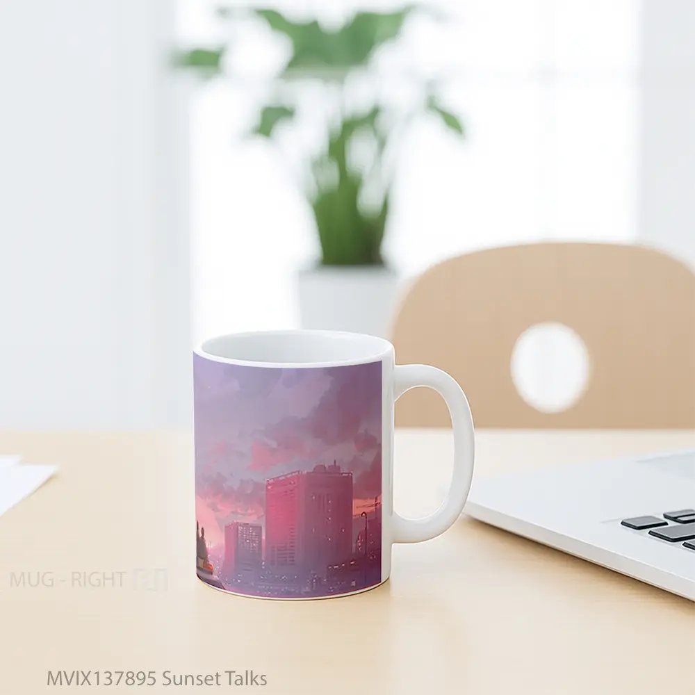 Mug Sunset Talks Gelas Pemandangan Alam - All-side / Desain