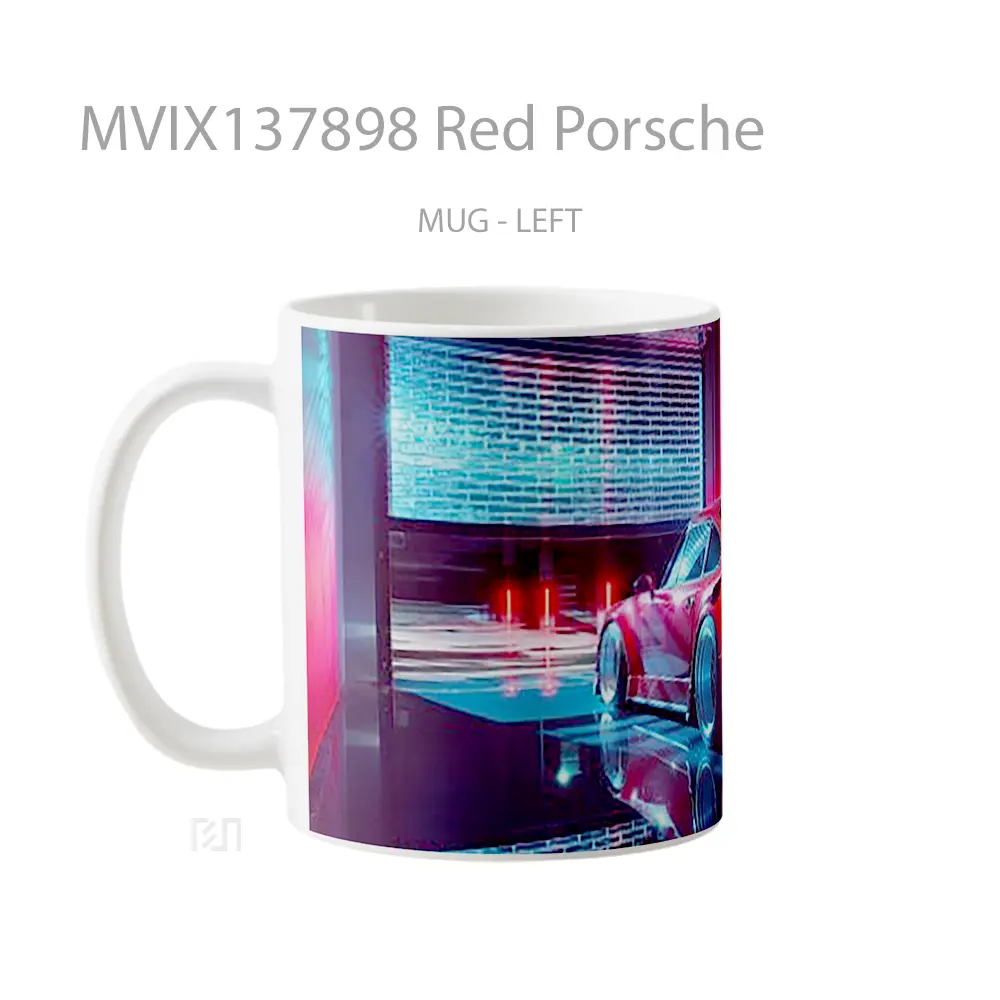 Mug Red Porsche Cangkir Mobil - All-side / Desain
