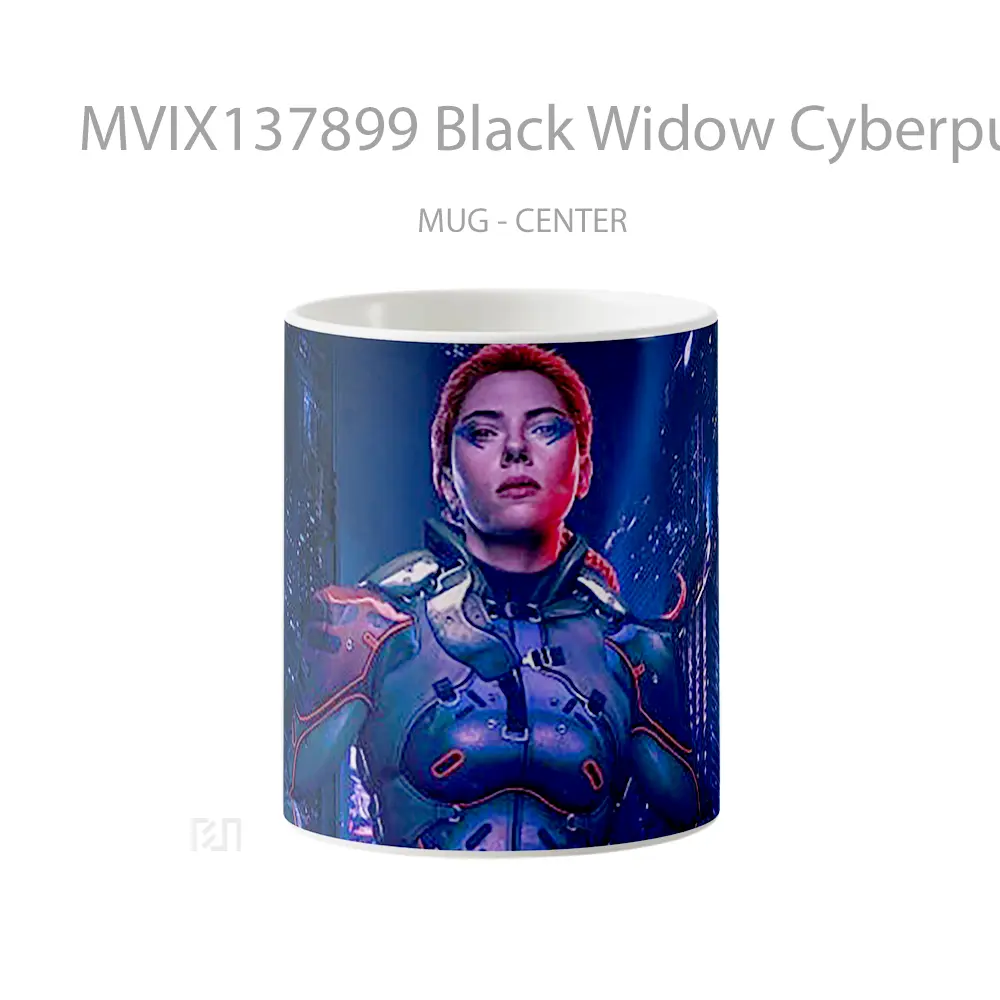 Mug Black Widow Cyberpunk Gelas Superhero