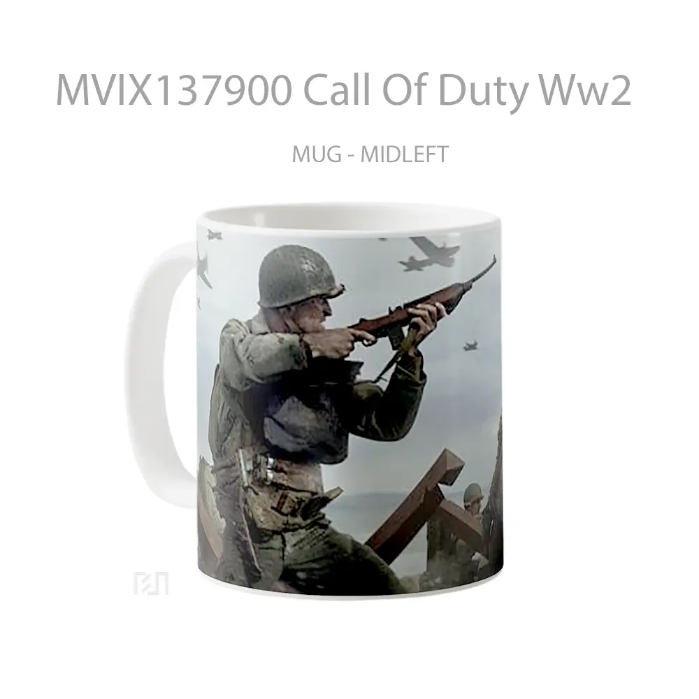 Mug Call Of Duty Ww2 Cangkir Gamer - All-side / Desain