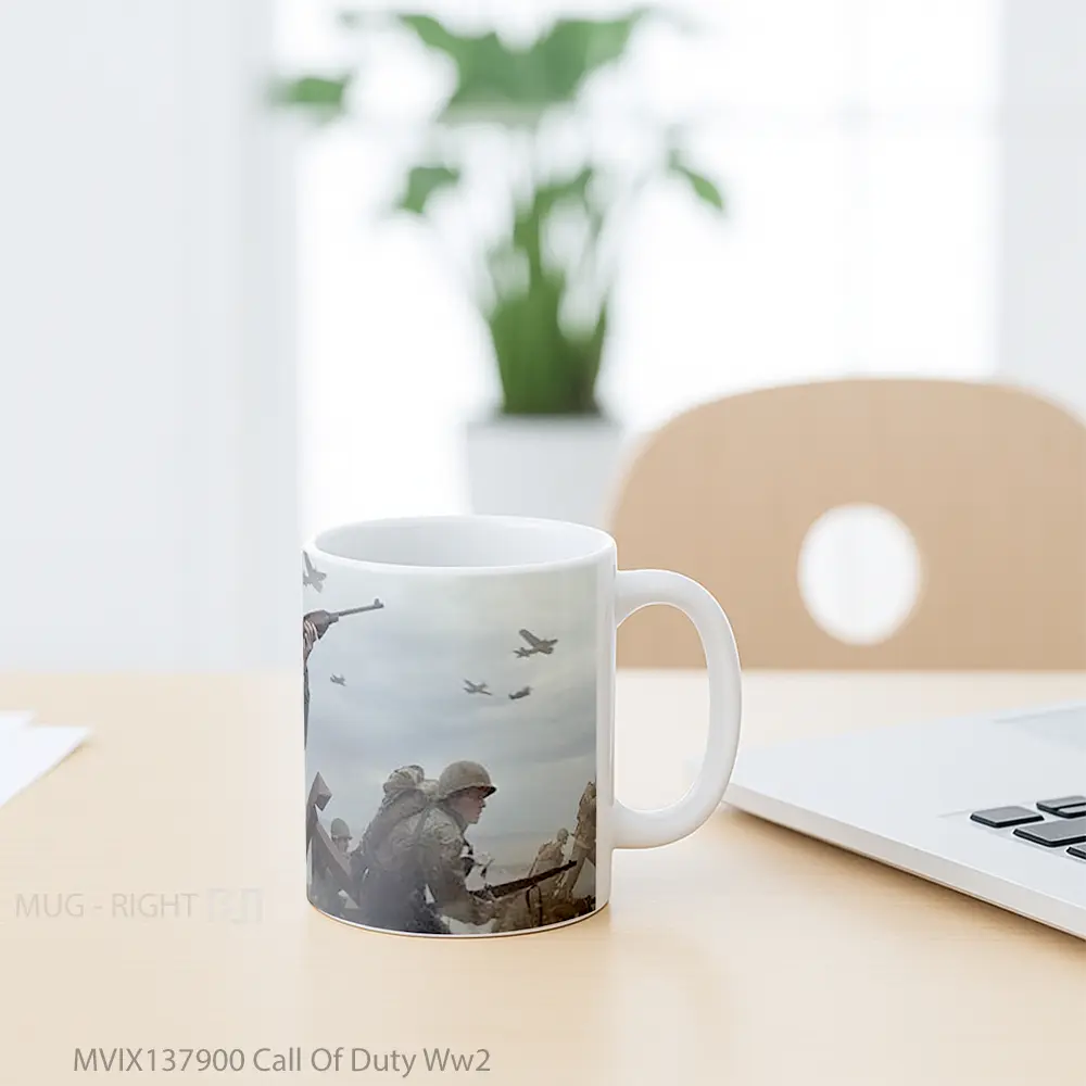 Mug Call Of Duty Ww2 Cangkir Gamer - All-side / Desain