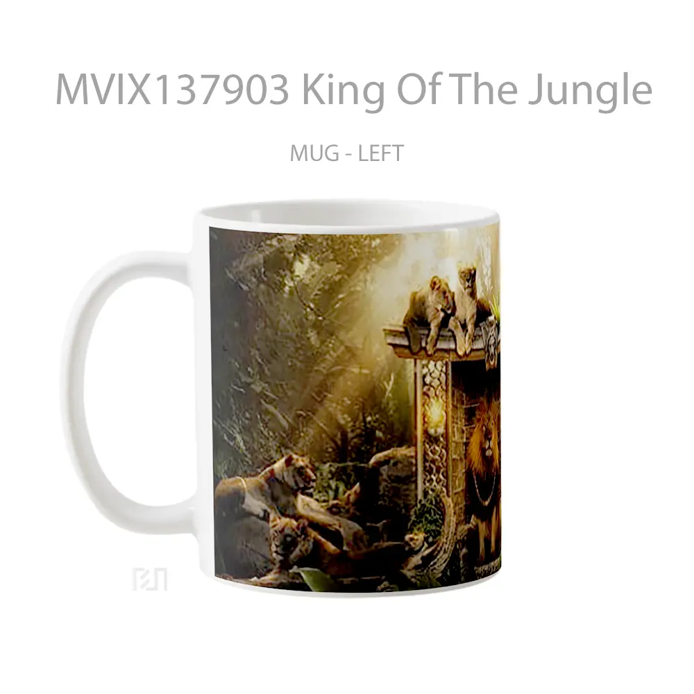 Mug King Of The Jungle Gelas Keramik Unik - All-side / Desain