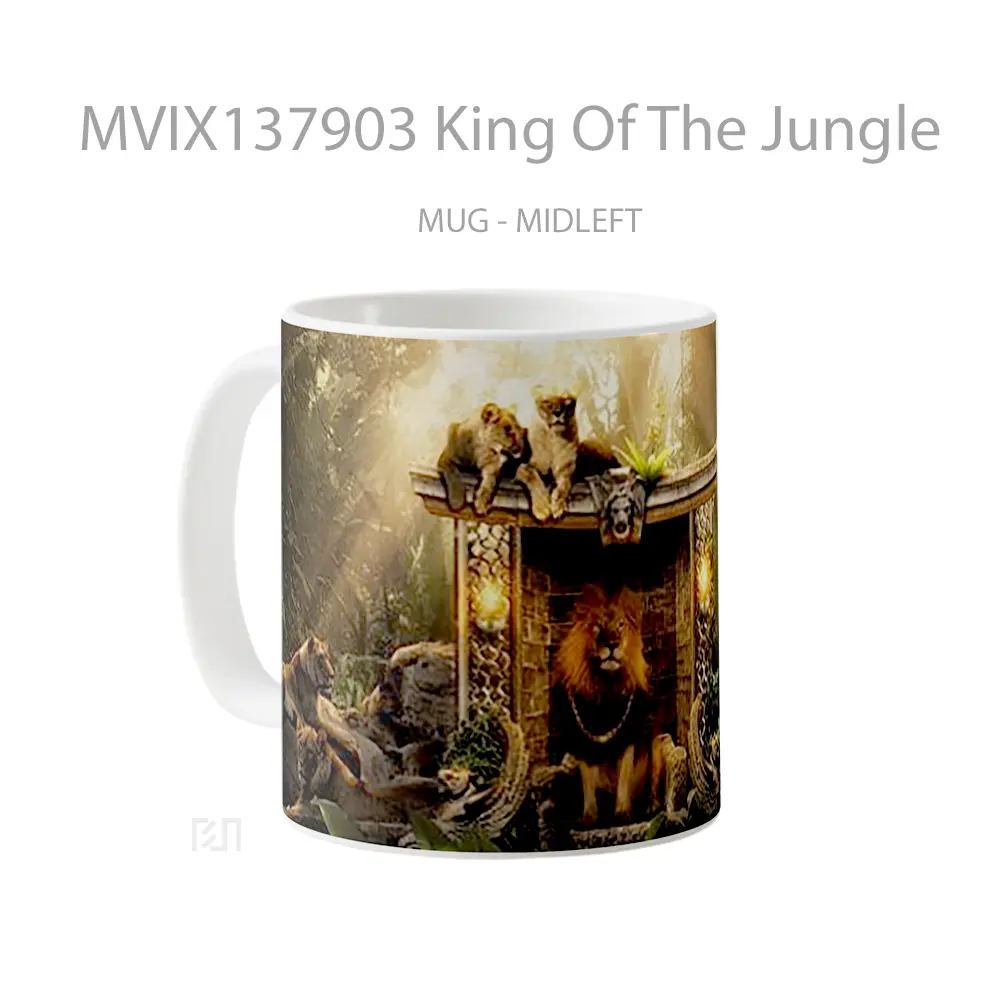 Mug King Of The Jungle Gelas Keramik Unik - All-side / Desain