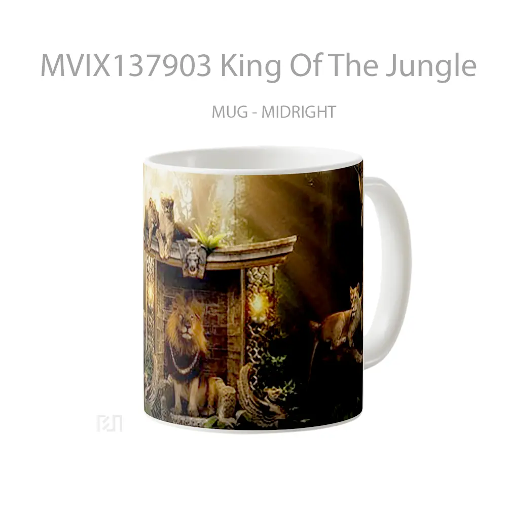 Mug King Of The Jungle Gelas Keramik Unik - All-side / Desain