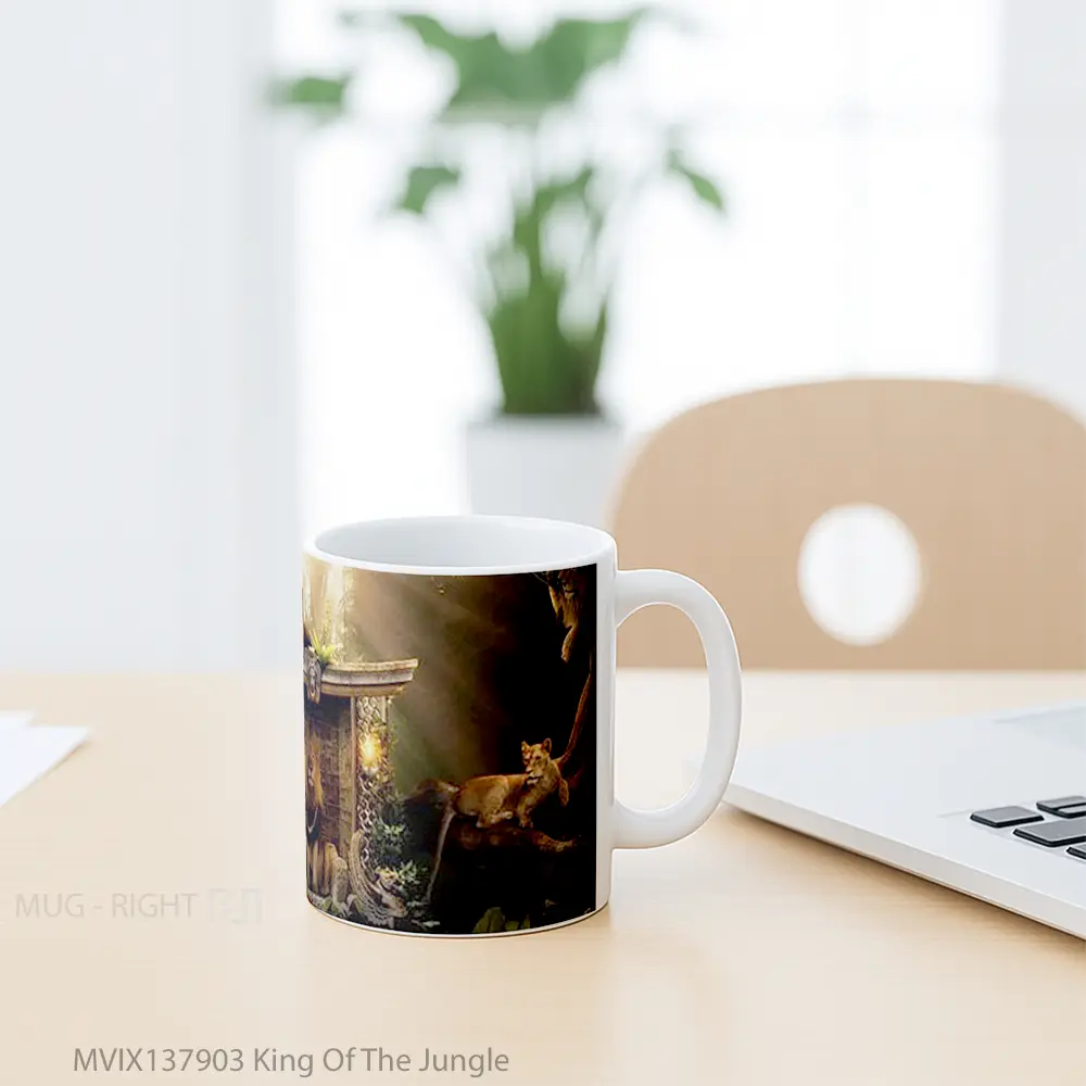 Mug King Of The Jungle Gelas Keramik Unik - All-side / Desain