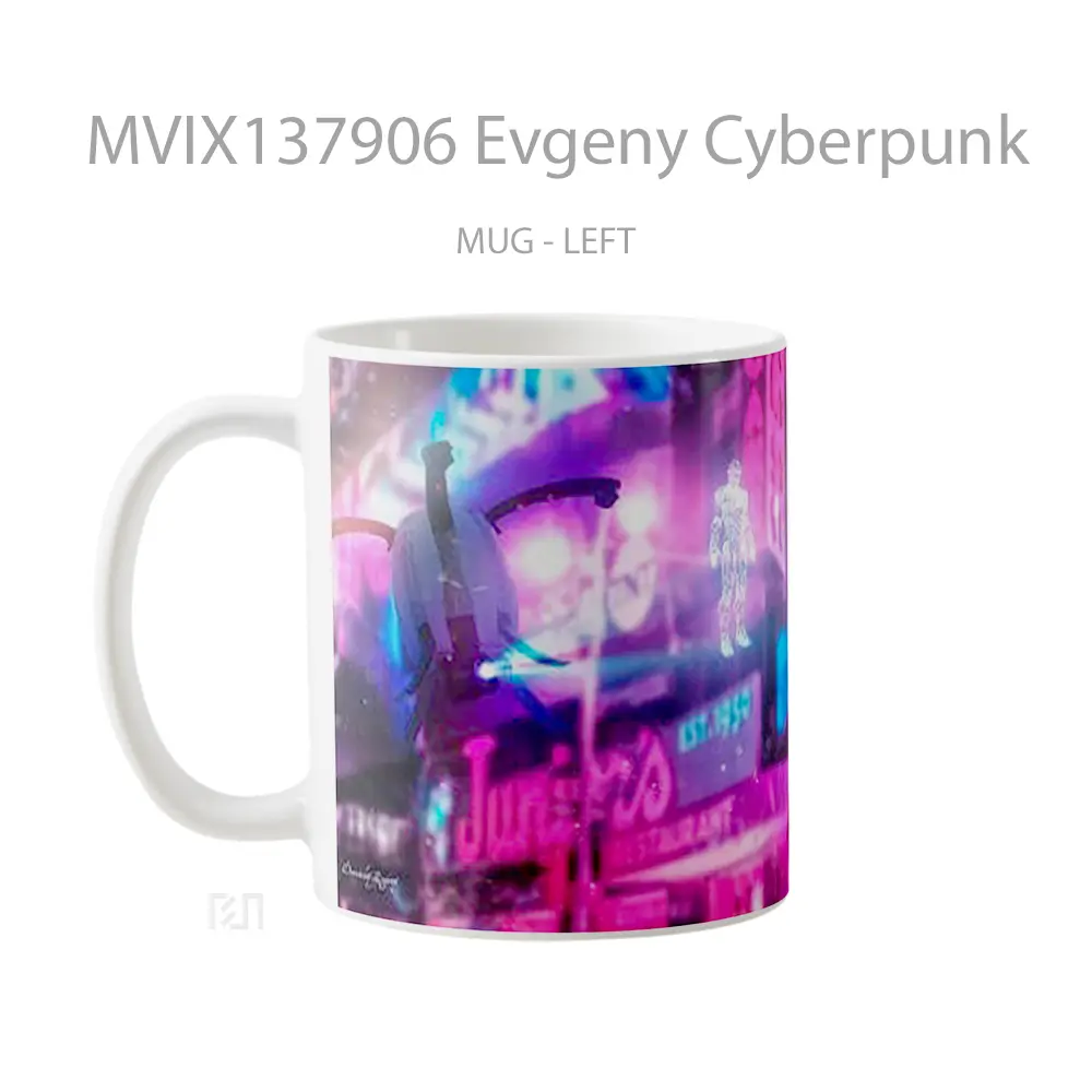 Mug Evgeny Cyberpunk Cangkir Gamer - All-side / Desain