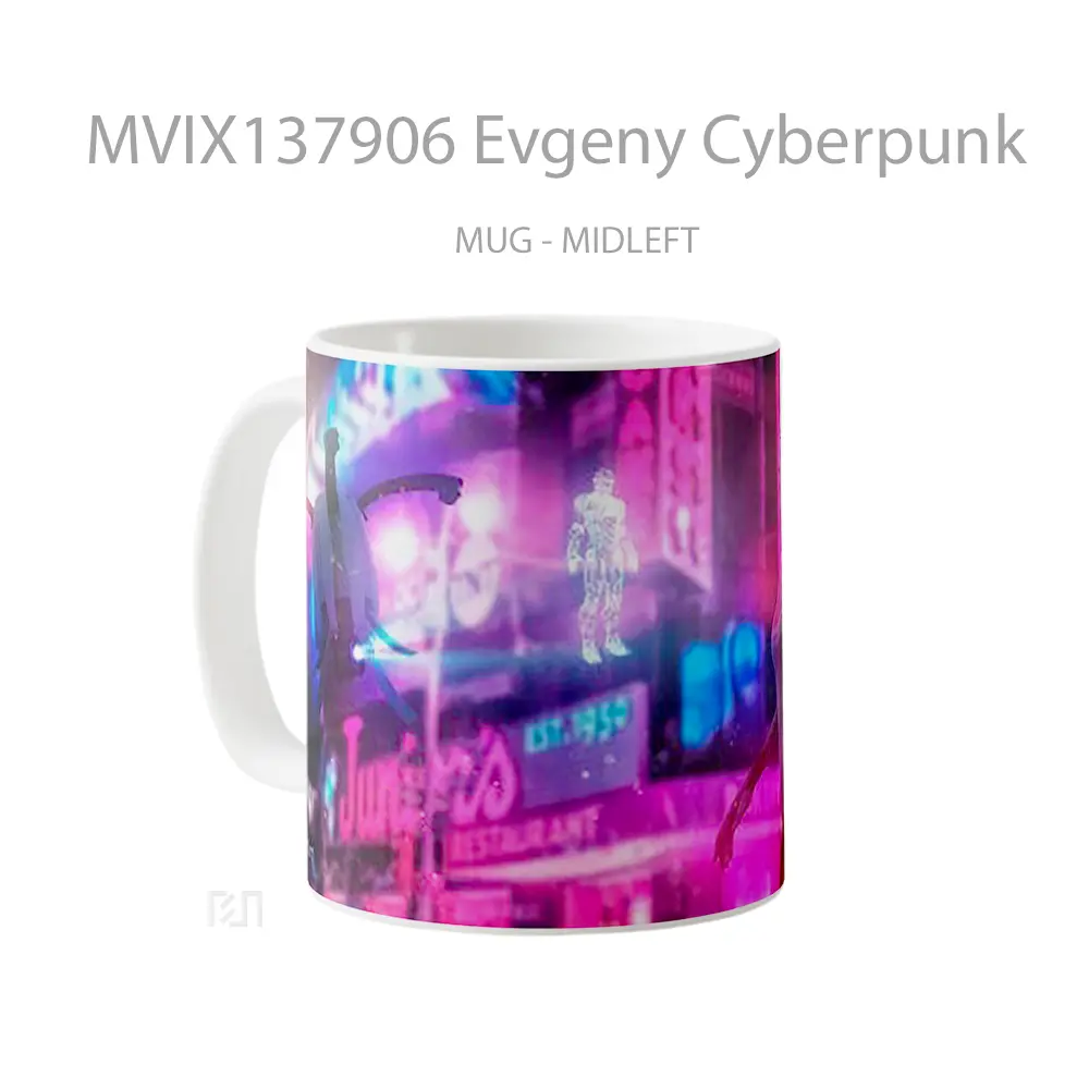 Mug Evgeny Cyberpunk Cangkir Gamer - All-side / Desain