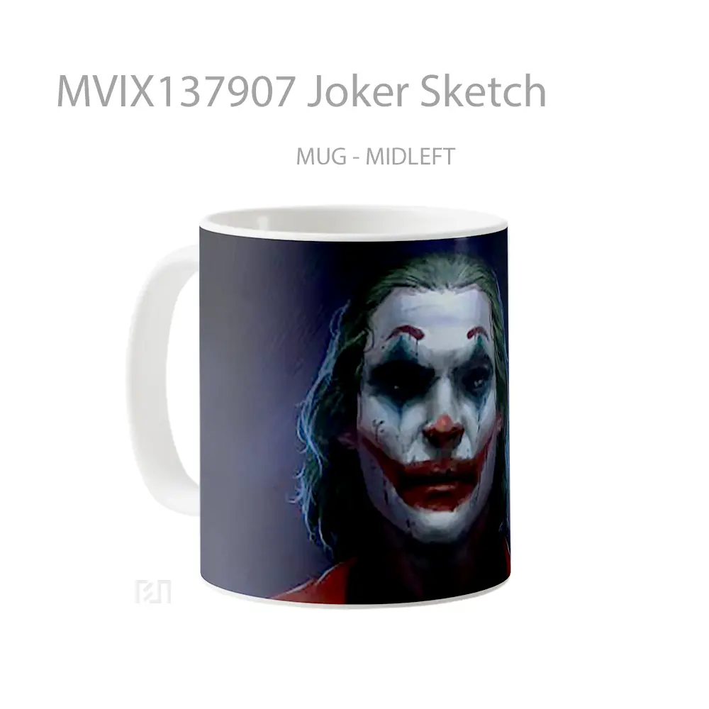 Mug Joker Sketch Gelas Superhero - All-side / Desain