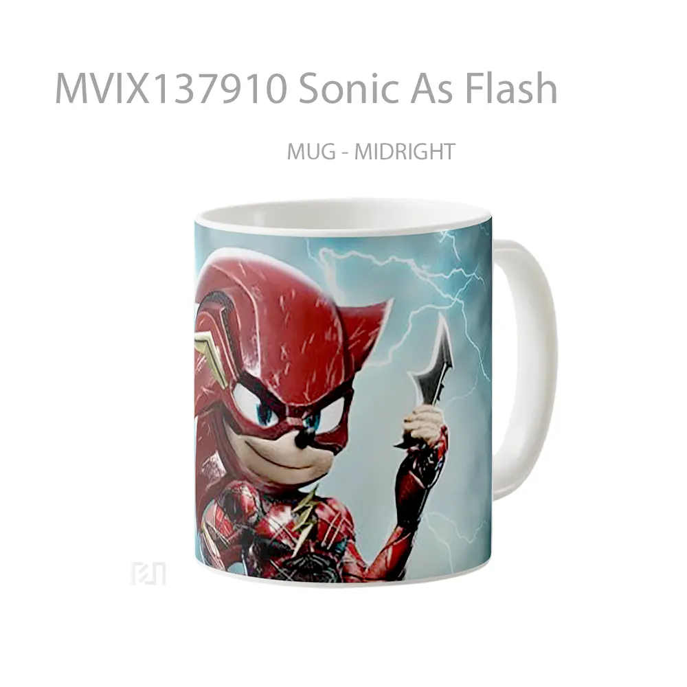 Mug Sonic As Flash Gelas Superhero - All-side / Desain