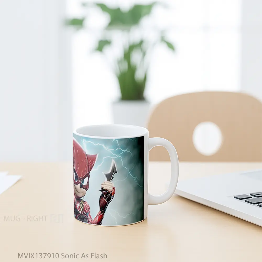 Mug Sonic As Flash Gelas Superhero - All-side / Desain