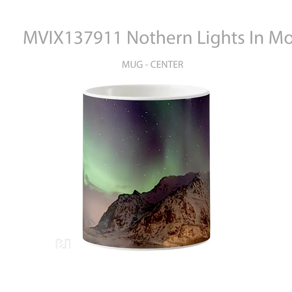 Mug Nothern Lights In Mountains V2 Gelas Pemandangan Alam