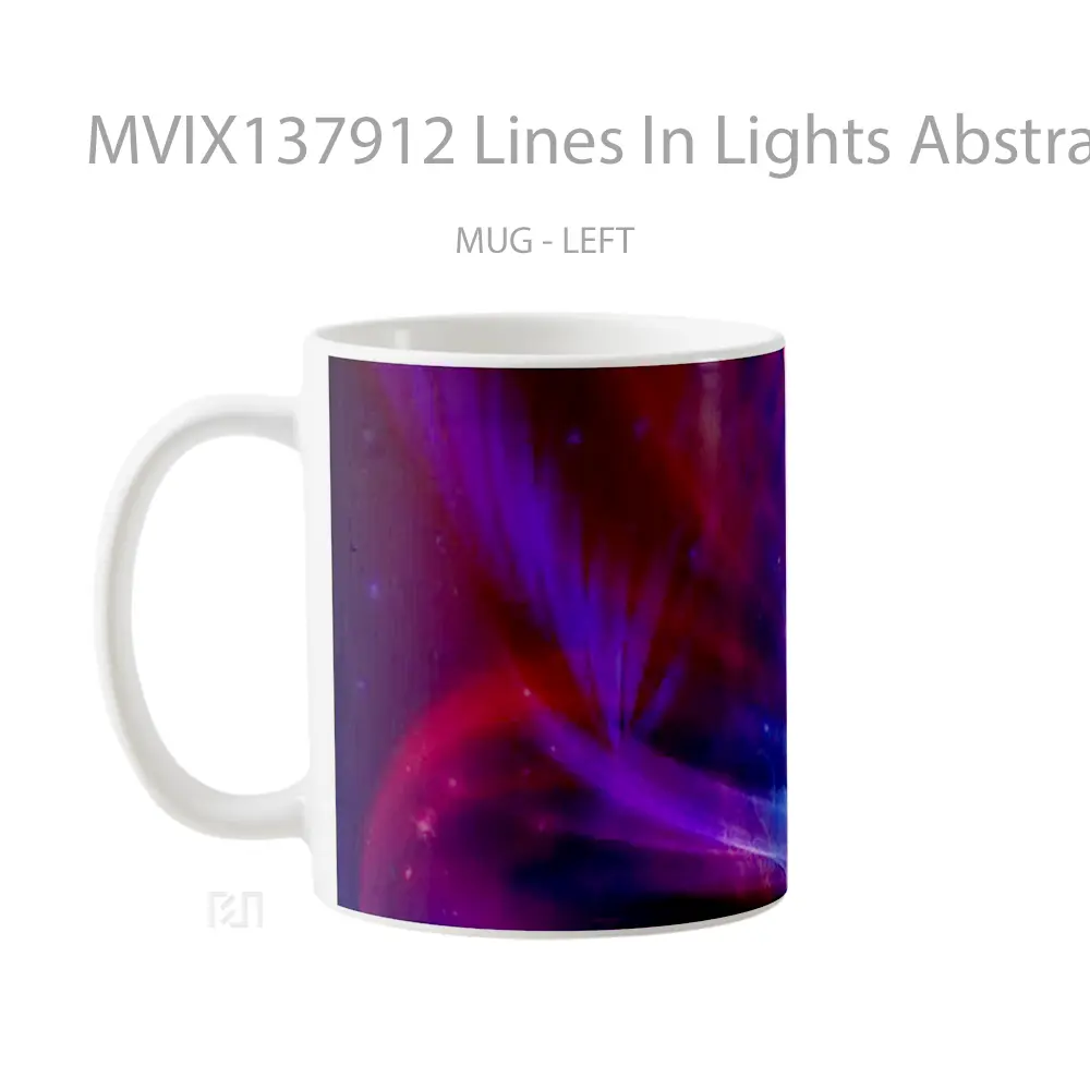 Mug Lines In Lights Abstracts Gelas Keramik Unik - All-side / Desain