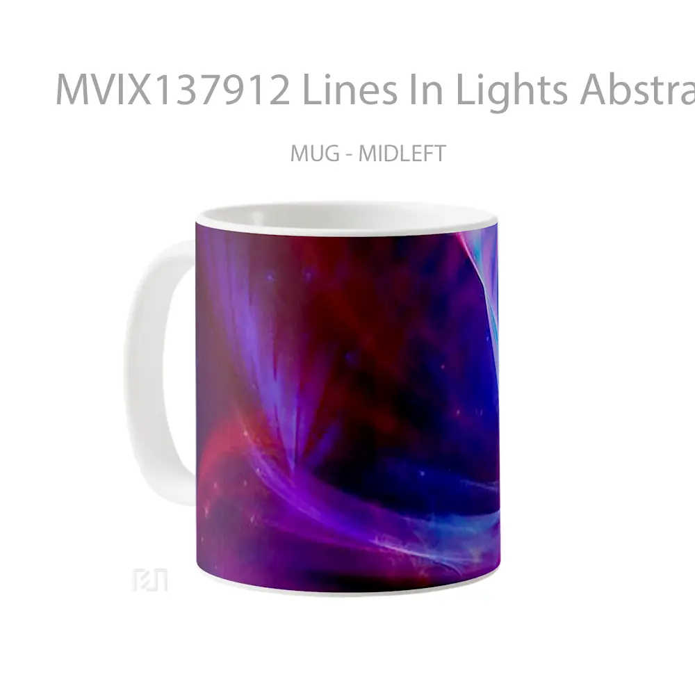 Mug Lines In Lights Abstracts Gelas Keramik Unik - All-side / Desain