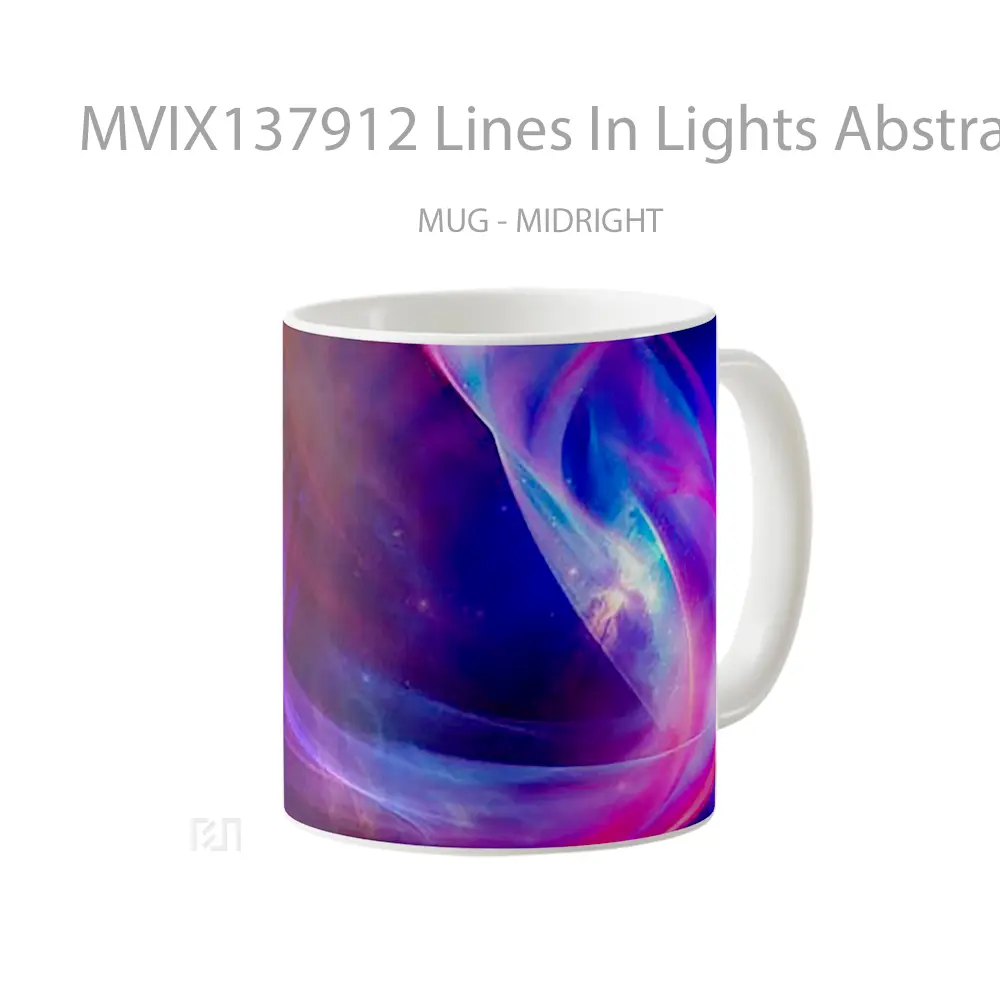 Mug Lines In Lights Abstracts Gelas Keramik Unik - All-side / Desain