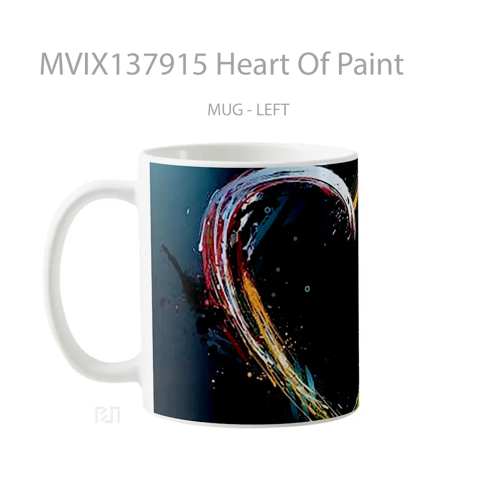 Mug Heart Of Paint Gelas Keramik Unik - All-side / Desain
