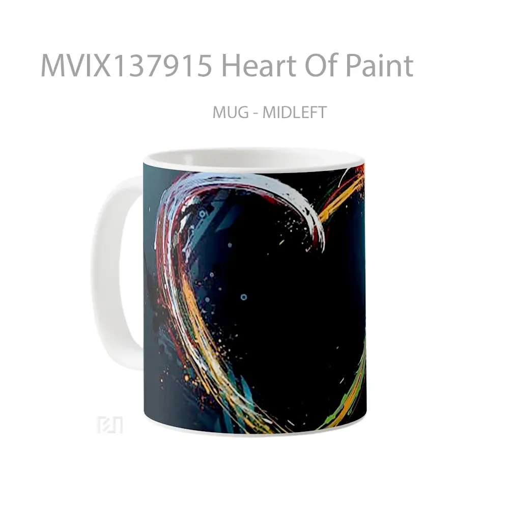Mug Heart Of Paint Gelas Keramik Unik - All-side / Desain