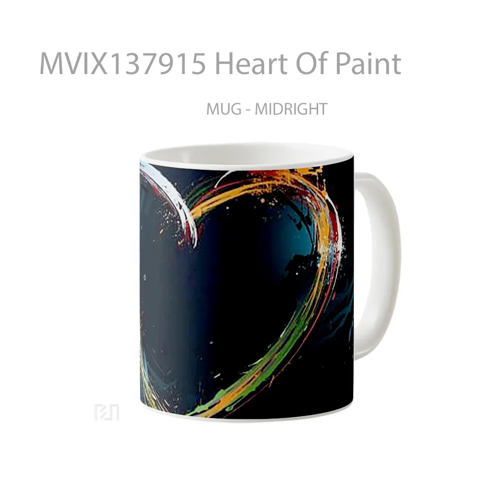 Mug Heart Of Paint Gelas Keramik Unik - All-side / Desain