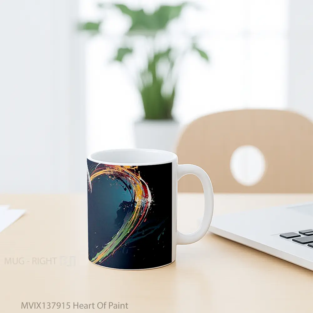 Mug Heart Of Paint Gelas Keramik Unik - All-side / Desain
