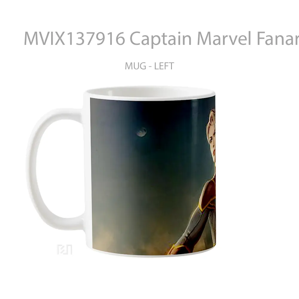 Mug Captain Marvel Fanart V3 Gelas Superhero - All-side / Desain