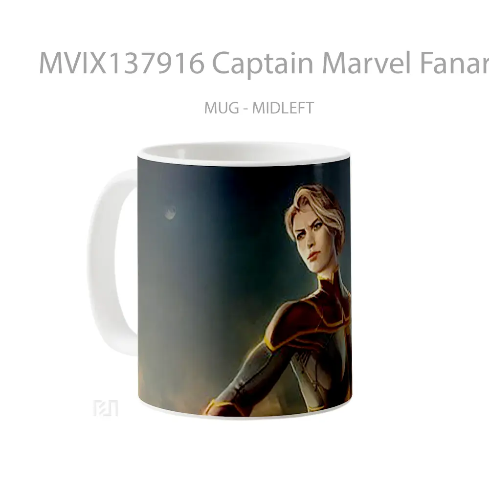 Mug Captain Marvel Fanart V3 Gelas Superhero - All-side / Desain