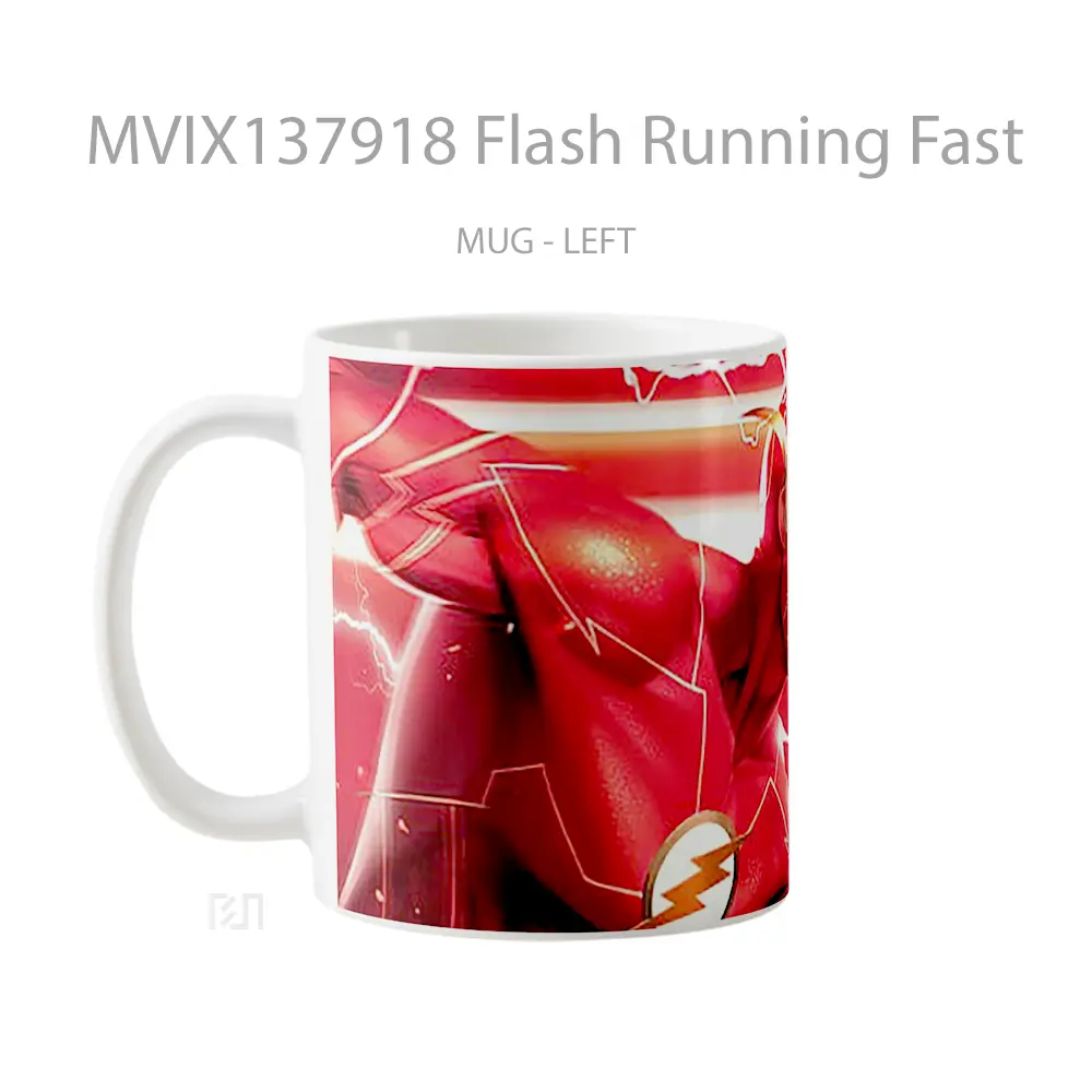 Mug Flash Running Fast Gelas Superhero - All-side / Desain