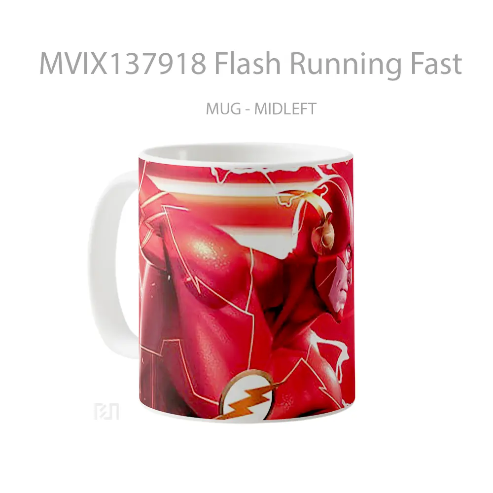 Mug Flash Running Fast Gelas Superhero - All-side / Desain