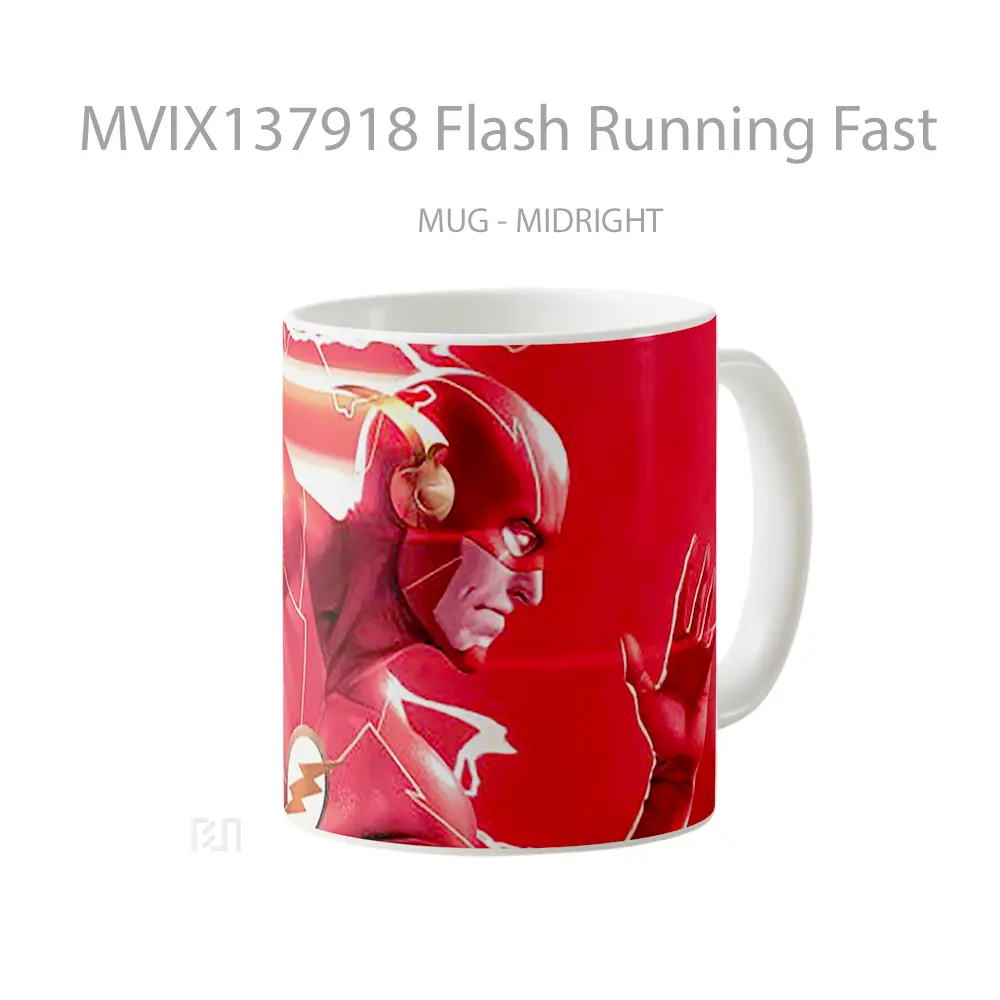 Mug Flash Running Fast Gelas Superhero - All-side / Desain