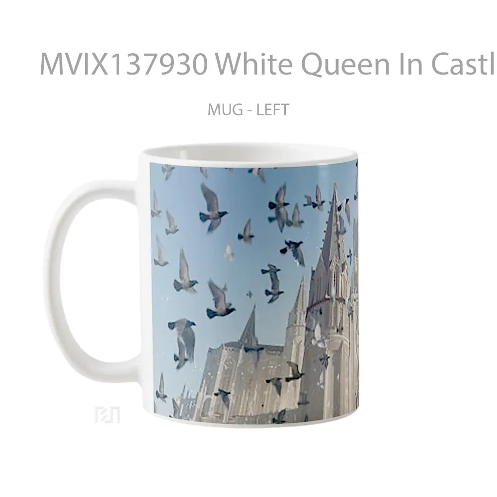 Mug White Queen In Castle With Birds Gelas Hewan Lucu - All-side / Desain