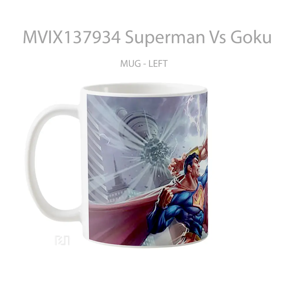 Mug Superman Vs Goku Cangkir Anime - All-side / Desain