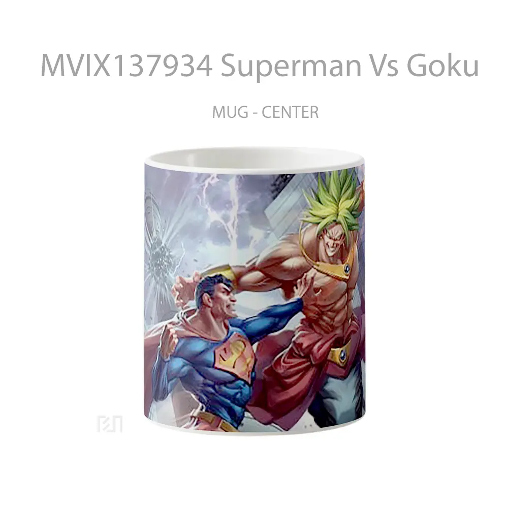 Mug Superman Vs Goku Cangkir Anime