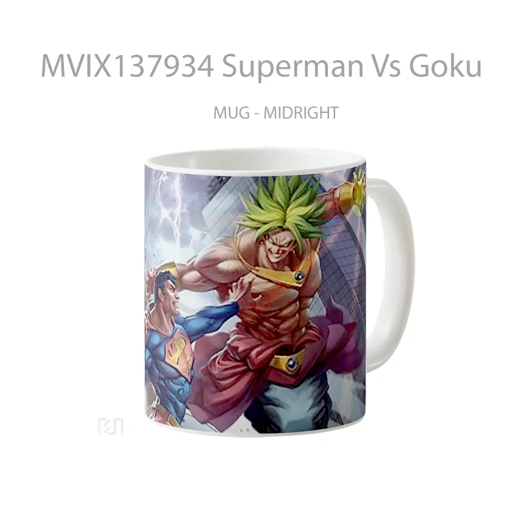 Mug Superman Vs Goku Cangkir Anime - All-side / Desain